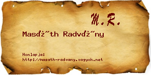 Masáth Radvány névjegykártya